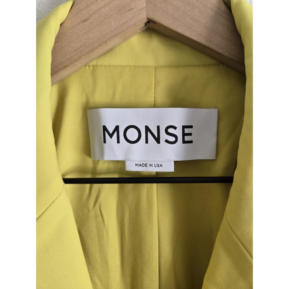 Monse Womens Oversized Wool Blazer Coat Jacket Lemon Yellow Sz 8 Business Event - Picture 5 of 13